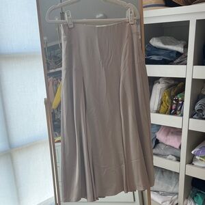 Vince Taupe silk Midi Skirt